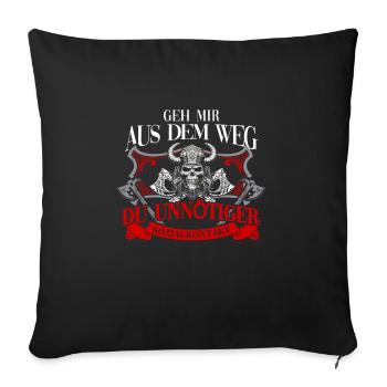 Wikinger Tshirt Viking Valhalla Walhalla Gott Odin - Sofakissenbezug 45 x 45 cm - Schwarz - Vorne