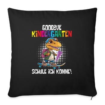 School Enrollment Dino Back to School - Sofa pillowcase 17,3'' x 17,3'' (45 x 45 cm) - black - Front