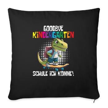 School Enrollment Dino Back to School - Sofa pillowcase 17,3'' x 17,3'' (45 x 45 cm) - black - Front