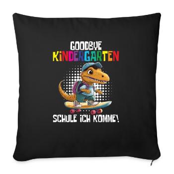 School Enrollment Dino Back to School - Sofa pillowcase 17,3'' x 17,3'' (45 x 45 cm) - black - Front