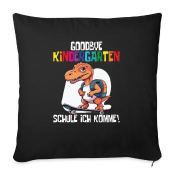 School Enrollment Dino Back to School - Sofa pillowcase 17,3'' x 17,3'' (45 x 45 cm) - black - Front