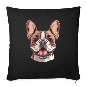 French Bulldog | French bulldog | Frenchi - Sofa pillowcase 17,3'' x 17,3'' (45 x 45 cm) - black - Front