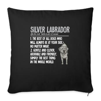 Silver Labrador Retriever Silver Lab - Housse de coussin décorative 45 x 45 cm - noir - Devant