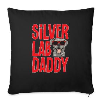 Silver Labrador Retriever Silver Lab - Housse de coussin décorative 45 x 45 cm - noir - Devant