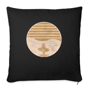 Surfing Vintage Surfer Gift - Sofa pillowcase 17,3'' x 17,3'' (45 x 45 cm) - black - Front