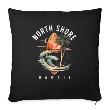 Surfing Hawaii Vintage Surfer Gift - Sofa pillowcase 17,3'' x 17,3'' (45 x 45 cm) - black - Front