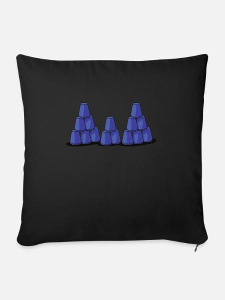 Stapeln Von Bechern Speed Stacker - Sofakissenbezug 45 x 45 cm - Schwarz