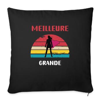 Beste Vintage Retro Große Schwester - Sofakissenbezug 45 x 45 cm - Schwarz - Vorne