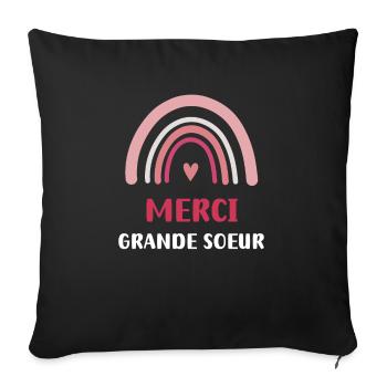 Thank you Big Sister Rainbow - Sofa pillowcase 17,3'' x 17,3'' (45 x 45 cm) - black - Front