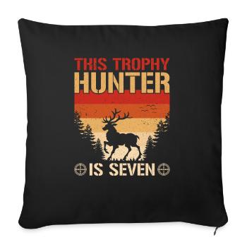 7th Year Hunting Birthday Party for Children, Duck, - Sofa pillowcase 17,3'' x 17,3'' (45 x 45 cm) - black - Front