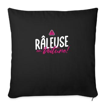 RALEUSE en voiture - Celles qui ralent au volant - Housse de coussin décorative 45 x 45 cm - noir - Devant