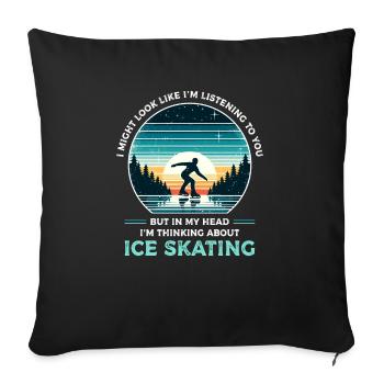 Mountain Ice Skating Snow Winter Ice Skater - Sofa pillowcase 17,3'' x 17,3'' (45 x 45 cm) - black - Front