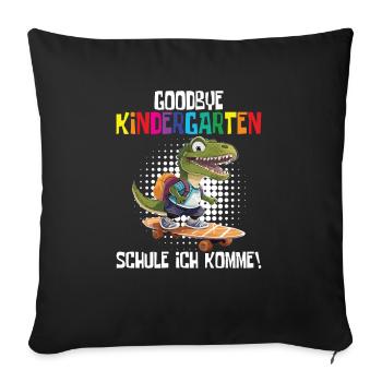 School Enrollment Dino Back to School - Sofa pillowcase 17,3'' x 17,3'' (45 x 45 cm) - black - Front