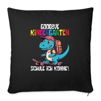 School Enrollment Dino Back to School - Sofa pillowcase 17,3'' x 17,3'' (45 x 45 cm) - black - Front