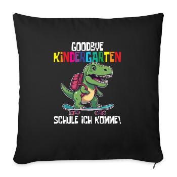 School Enrollment Dino Back to School - Sofa pillowcase 17,3'' x 17,3'' (45 x 45 cm) - black - Front