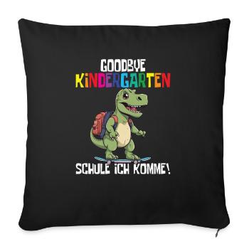School Enrollment Dino Back to School - Sofa pillowcase 17,3'' x 17,3'' (45 x 45 cm) - black - Front