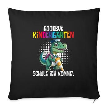 School Enrollment Dino Back to School - Sofa pillowcase 17,3'' x 17,3'' (45 x 45 cm) - black - Front