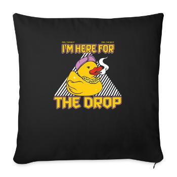 I'm here for the drop music ducks - Sofa pillowcase 17,3'' x 17,3'' (45 x 45 cm) - black - Front