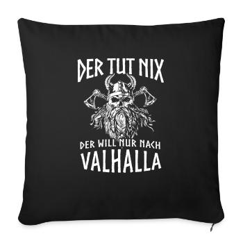 Viking Tshirt Viking Valhalla Valhalla God Odin - Sofa pillowcase 17,3'' x 17,3'' (45 x 45 cm) - black - Front