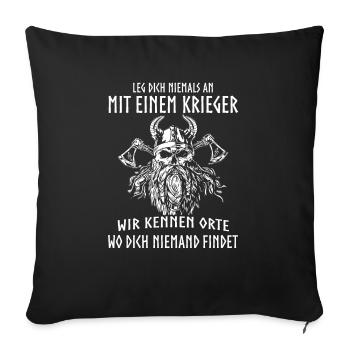 Wikinger Tshirt Viking Valhalla Walhalla Gott Odin - Sofakissenbezug 45 x 45 cm - Schwarz - Vorne