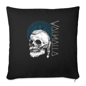 T-shirt Viking Valhalla Valhalla Dieu Odin - Housse de coussin décorative 45 x 45 cm - noir - Devant