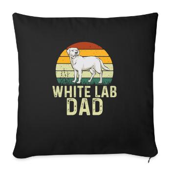 Labrador Retriever blanc Labrador Labrador blanc - Housse de coussin décorative 45 x 45 cm - noir - Devant