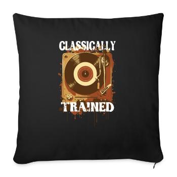 Classically Trained Vintage Schallplattenspieler - Sofakissenbezug 45 x 45 cm - Schwarz - Vorne