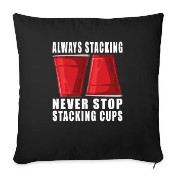 Stacking Cups Speed Stacker - Sofa pillowcase 17,3'' x 17,3'' (45 x 45 cm) - black - Front