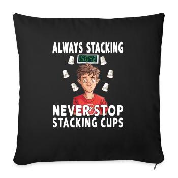 Stacking Cups Speed Stacker - Sofa pillowcase 17,3'' x 17,3'' (45 x 45 cm) - black - Front