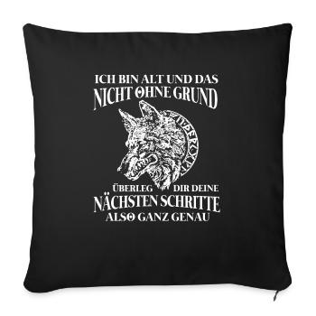Viking Tshirt Viking Valhalla Valhalla God Odin - Sofa pillowcase 17,3'' x 17,3'' (45 x 45 cm) - black - Front