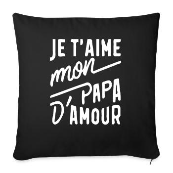 belle idée cadeau fete des pères anniversaire papa - Housse de coussin décorative 45 x 45 cm - noir - Devant