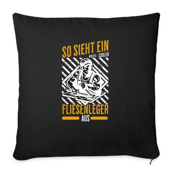 This is what a really cool tiler looks like - Sofa pillowcase 17,3'' x 17,3'' (45 x 45 cm) - black - Front