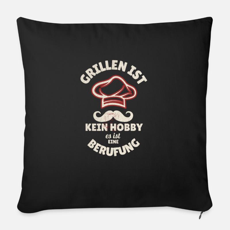 Barbecuing Is Not A Hobby It's A Calling Saying - Sofa pillowcase 17,3'' x 17,3'' (45 x 45 cm) - black