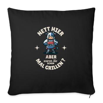 C’est bien, mais ils ont déjà fait un barbecue ici - Housse de coussin décorative 45 x 45 cm - noir - Devant