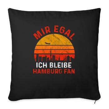 Hamburg Tshirt Homme Femmes Moin Hamburch Hafen - Housse de coussin décorative 45 x 45 cm - noir - Devant