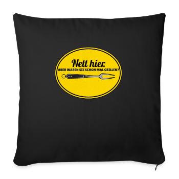Nice here but they have already been to a barbecue - Sofa pillowcase 17,3'' x 17,3'' (45 x 45 cm) - black - Front