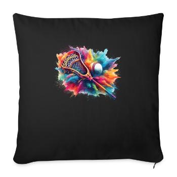 Colorful Lacrosse Player Sports Team Game - Sofa pillowcase 17,3'' x 17,3'' (45 x 45 cm) - black - Front