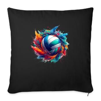 Sports colorés de joueur de beach-volley - Housse de coussin décorative 45 x 45 cm - noir - Devant