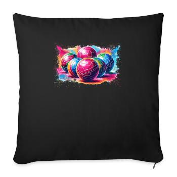 Colorful Bocce Ball Player Pentanque Boules - Sofa pillowcase 17,3'' x 17,3'' (45 x 45 cm) - black - Front