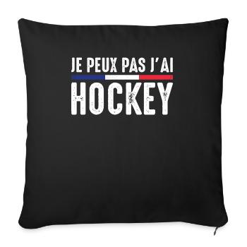 Ich kann nicht Ich habe Hockeyspieler Lustiger Hockeyspieler - Sofakissenbezug 45 x 45 cm - Schwarz - Vorne