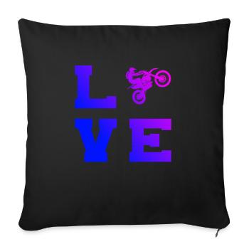 Dirt Bike Femme Dirt Bike Freestyle Motocross - Housse de coussin décorative 45 x 45 cm - noir - Devant