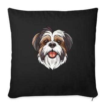 Löwchen | Lowchen | Cartoon Artwork - Sofakissenbezug 45 x 45 cm - Schwarz - Vorne