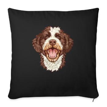 Lagotto Romagnolo | Cartoon Artwork - Sofa pillowcase 17,3'' x 17,3'' (45 x 45 cm) - black - Front