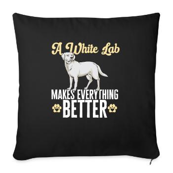 Labrador Retriever blanc Labrador Labrador blanc - Housse de coussin décorative 45 x 45 cm - noir - Devant