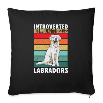Labrador Retriever blanc Labrador Labrador blanc - Housse de coussin décorative 45 x 45 cm - noir - Devant