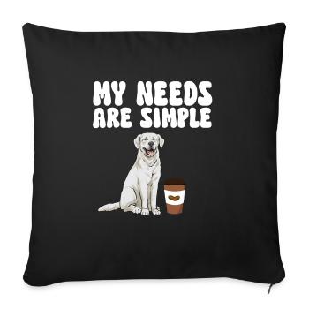 Labrador Retriever blanc Labrador Labrador blanc - Housse de coussin décorative 45 x 45 cm - noir - Devant