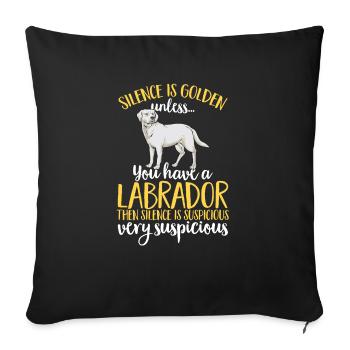 Labrador Retriever blanc Labrador Labrador blanc - Housse de coussin décorative 45 x 45 cm - noir - Devant
