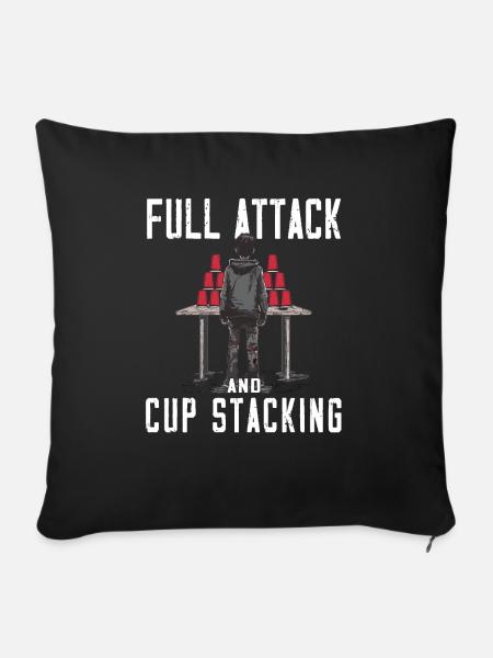 Stapeln Von Bechern Speed Stacker - Sofakissenbezug 45 x 45 cm - Schwarz