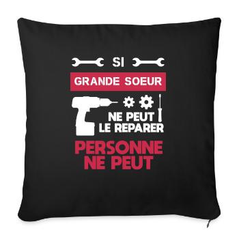 Big Sister DIY Handyman - Sofa pillowcase 17,3'' x 17,3'' (45 x 45 cm) - black - Front