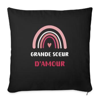 Big Sister of Rainbow Love - Sofa pillowcase 17,3'' x 17,3'' (45 x 45 cm) - black - Front
